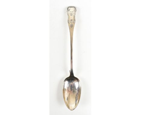 R &amp; R KEAY; a Victorian hallmarked silver basting spoon decorated in the King's pattern, Edinburgh 1838, length 31cm, app