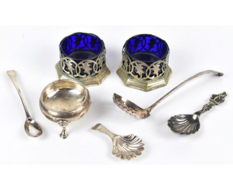 RANDALL CHATTERTON; a William IV hallmarked silver sifting spoon with engraved elephant's head beneath crown device, London 1