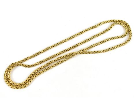 An 18ct yellow gold rope twist necklace, length 81cm, approx 68.2g.Additional InformationLight general wear.