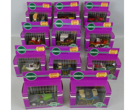 Gama - eleven models in the "Oldtimer" series, Nos.974-76, 978, 985-6 and 988-992, all boxed (11)