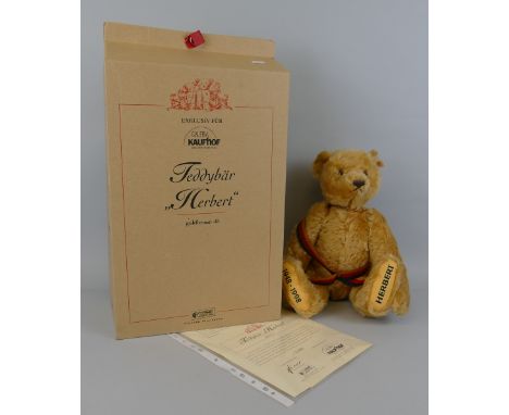 Steiff limited edition "Herbert" teddy bear, No.1455/1500, 45cm high, boxed with certificate, EAN 655395