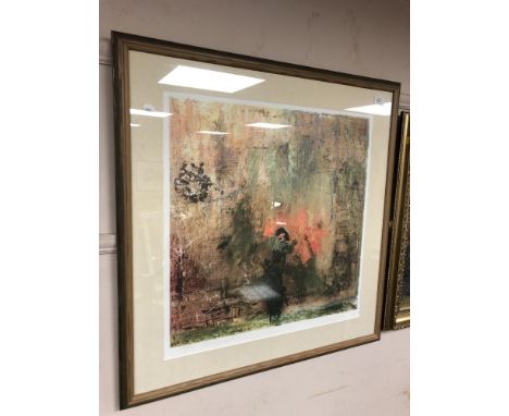 Ofra Friedland : Soldier at the Wailing Wall, lithograph in colour, signed in pencil, 60 cm x 58 cm, framed.
