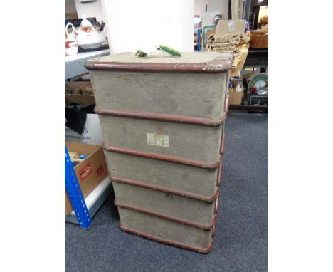 A vintage wooden bound trunk 