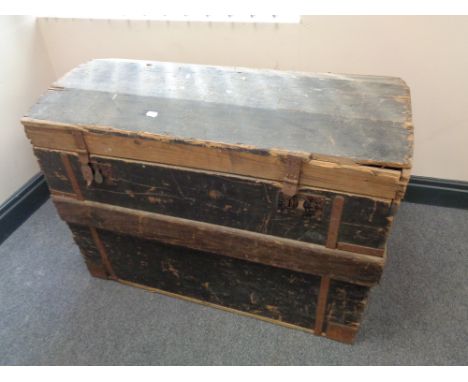 A 19th century pine domed topped trunk. 