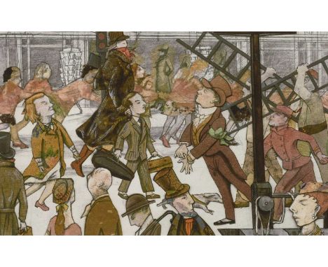 Lys Flowerday (Contemporary)"La Foule Gare du Nord"Signed, inscribed and dated 2010, numbered 8/100, giclee print, together w
