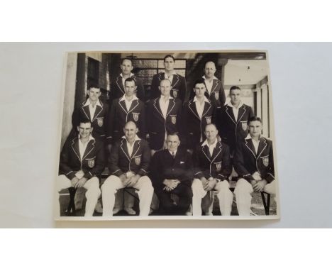 CRICKET, press photo of 1937 New South Wales team, taken in Perth, agency stamp to back (Melba Studios) &amp; date stamps for