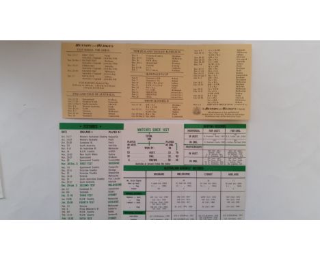 CRICKET, Ashes selection, inc. Australian pocket guides (2), 1962/3 (BP) &amp; 1982/36 (Benson &amp; Hedges); 1980s tickets (