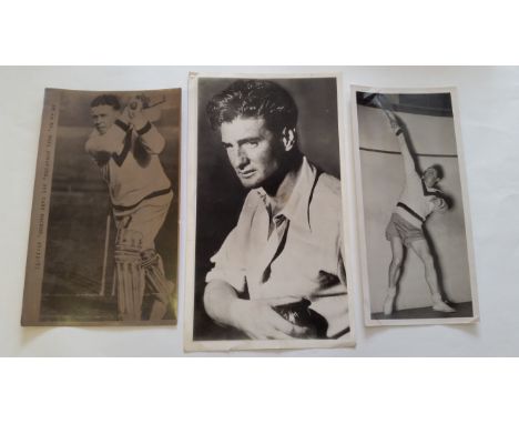 CRICKET, press photos, Australia, showing Ponsford full-length bating, Miller half-length portrait &amp; Hassett full-length 