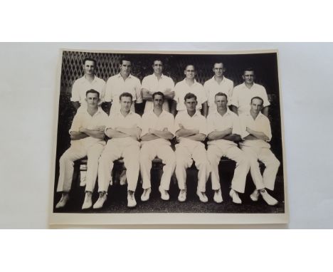 CRICKET, press photo of 1949 New South Wales team, for match v Victoria, taken in Perth, agency stamp to back (Melba) &amp; d