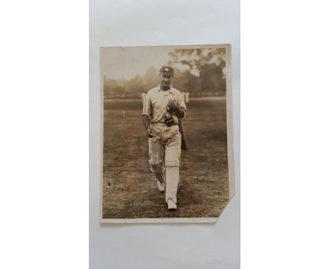 CRICKET, press photo of Jack Hobbs, 1924/5, Australia v  England, showing him walking off at Blackheath after scoring a centu