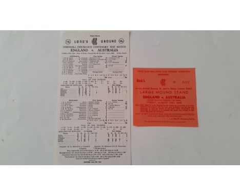 CRICKET, selection, inc. 1980 Centenary Test (10), signed cards by Colin Cowdrey &amp; Bobby Simpson (lightly laid down to la