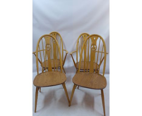  Six ladder back dining chairs, with rush seats