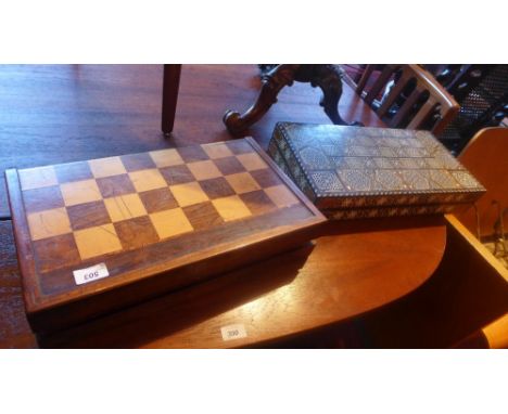 An Antique chess board and Sandeli backgammon board