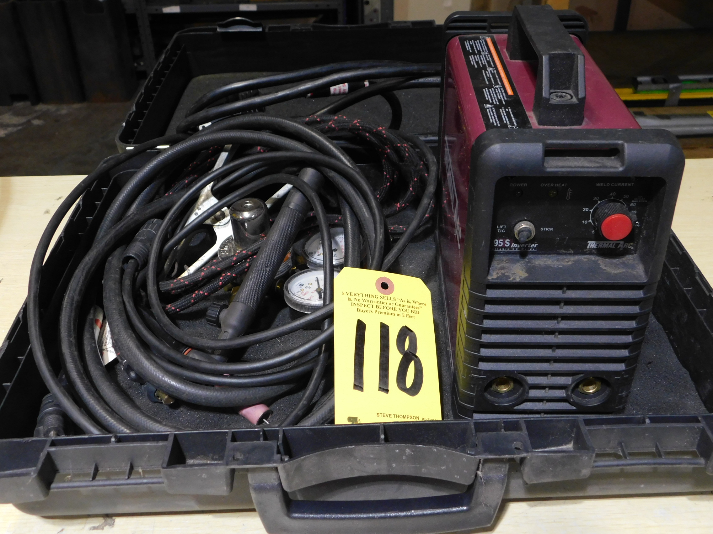 Thermal Arc 95S Tig Welder, SN D12010086AW1003200, with Tig Gun, Ground