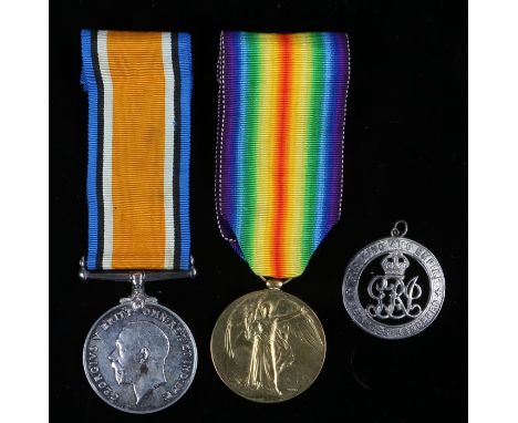 First World War pair, 1914-1918 British War Medal and Victory Medal ( 706396 GNR. T. GREEN. R.A. ) together with a silver War