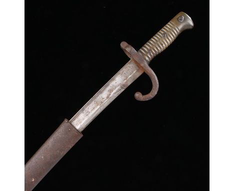 French 1866 Chassepot bayonet, Second Empire bayonet made at the Impériale de Chatellerault Arsenal, maker and date September