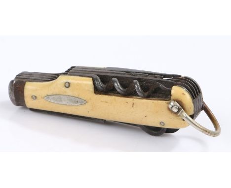 19th Century multi blade pocket knife, with various tools and blades 