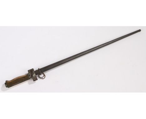 French First World War bayonet, with the original scabbard and shaped grip 