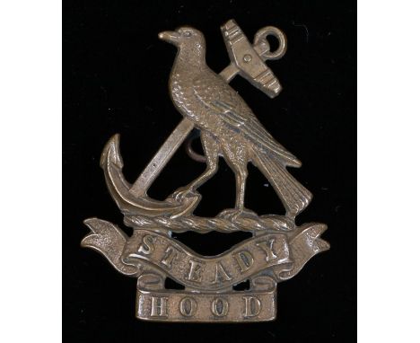 World War One cap badge to the Hood Battalion, Royal Naval Division, two loops to the reverse, maker J.R. Gaunt, London, K&am