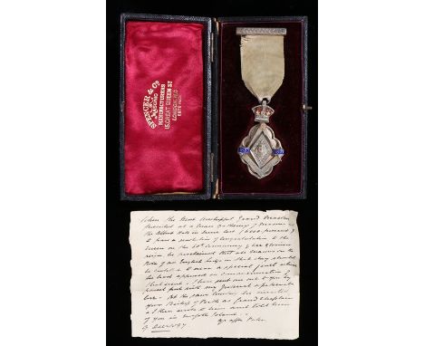 Silver Masonic Medal, Birmingham 1897, maker Spencer &amp; Co,  commemorating Queen Victoria's Diamond Jubilee, bust of the q