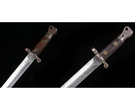 British 1888 pattern Mark II sword bayonet by Wilkinson, London, maker mark and date, 12 '01 on one side of ricasso, Wilkinso