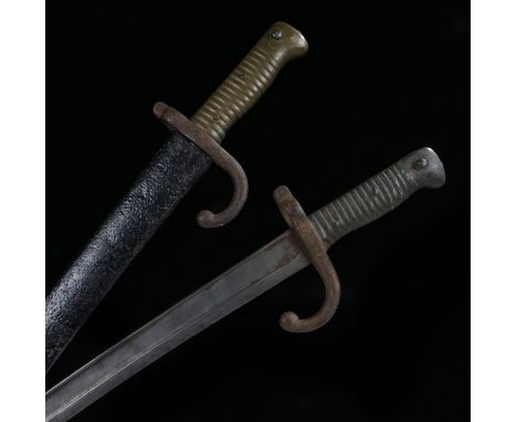 French Model 1866 Chassepot bayonet made at the  Saint Etienne arsenal, maker mark to the spine with the date May 1873, numbe