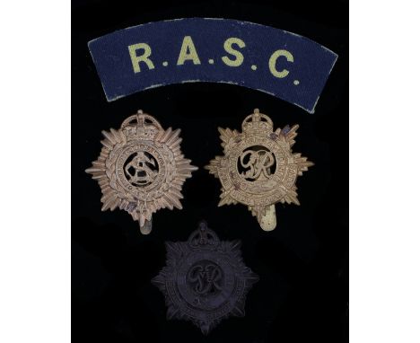 Second World War plastic economy cap badge to the Royal Army Service Corps, two blades to the reverse , maker, A. Stanley &am