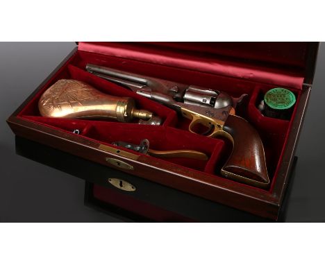 Rare Colt 1861 .36 Calibre Navy Six Shot Single Action Percussion Revolver, with fluted cylinder and signed ADDRESS COL. SAML