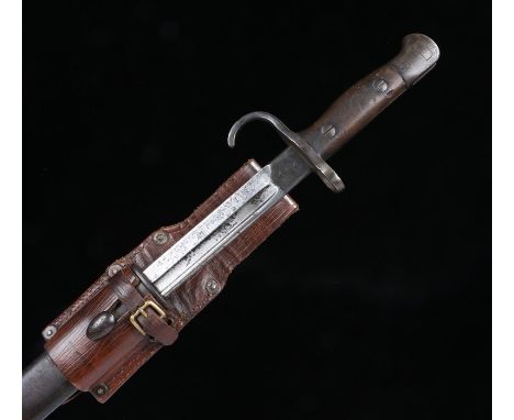 Scarce British 1907 pattern bayonet with hooked quillon by Wilkinson, maker and dates from 1911 to 1914 on one side of ricass