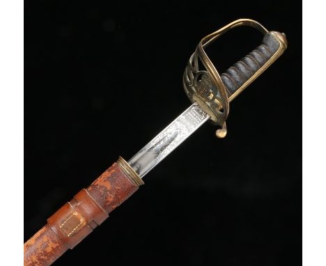 George V British army officers sword by Henry Wilkinson, Pall Mall, London, believed to be to the Royal Army Medical Corps, m