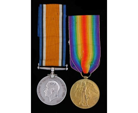 First World War pair, 1914-1918 British War Medal and Victory Medal ( M2-176247 PTE. A.E. WOODS. A.S.C. ) records show Arthur