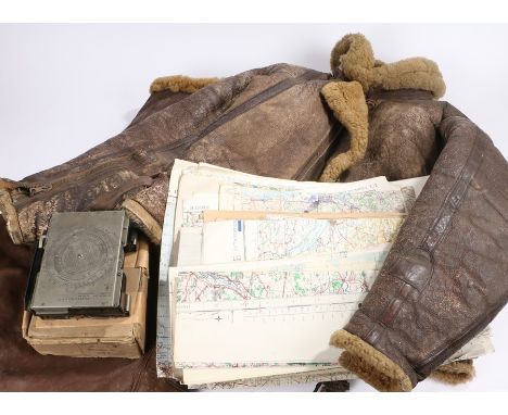 Second World War Royal Air Force Irving Flying Jacket in leather and sheepskin belonging to Squadron Leader Richard Burton, o