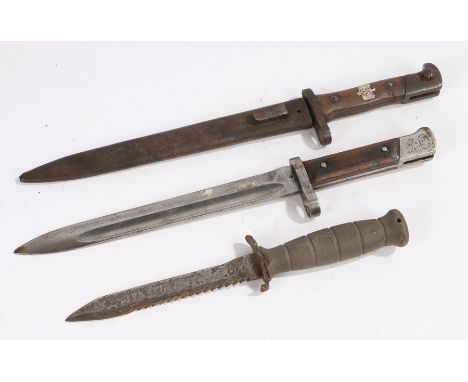 Austrian  M1871/84 knife bayonet made by Steyr, maker mark OE over WG to one side of ricasso, German Third Reich symbol of ea