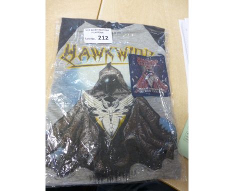 Records : Hawkwind - 1982 T Shirt - 'Choose your Masques' &amp; original patch - fine condition