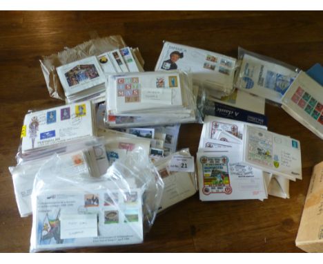 Stamps: First Day Covers - good box of 100s of covers inc Australia, Zimbabwe, Malaysia, Jamaica plus many other countries, p