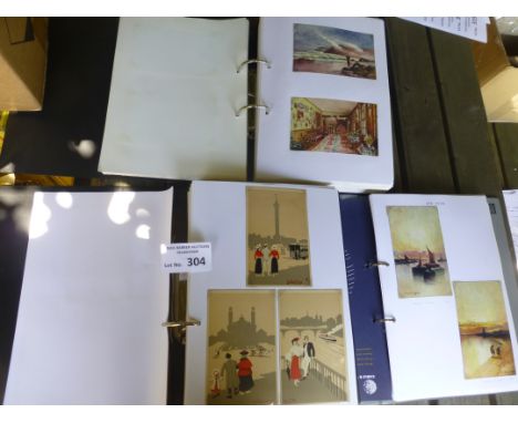 Postcards : 3 albums beautifully laid out of artists inc 1 album of Van Hier, Spurgin, Sketch etc - lovely lot