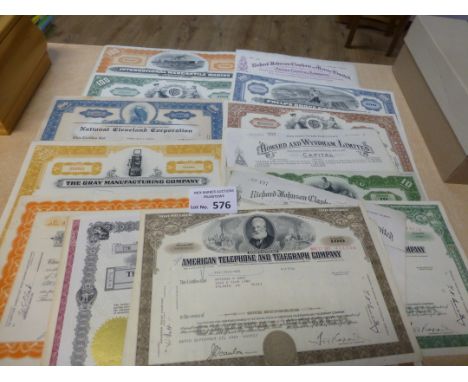 Collectibles : Collection of vintage share certificates in pack in good condition 1930's - 1960's