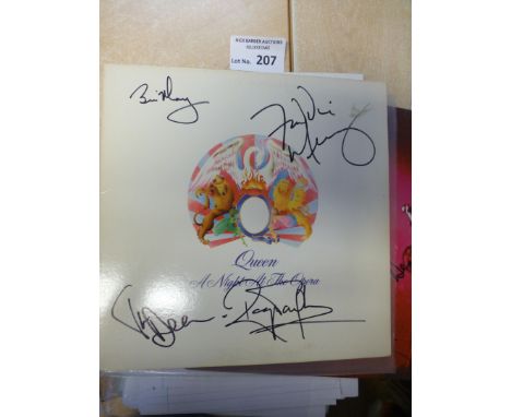 Records : Queen A Night At The Opera album fully signed on the front by all members - great collectors item (vgc)