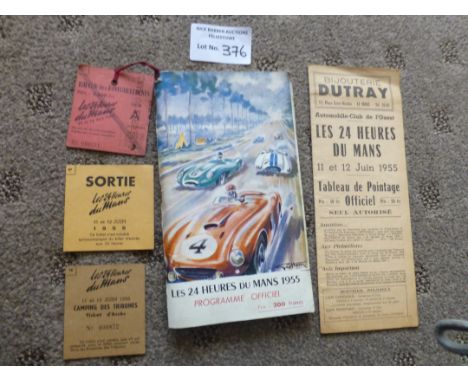 Motor Racing : Le Mans 24 hour Race programme from the 1955 - crash disaster race 11/12 June 1955. historic &amp; rare also i