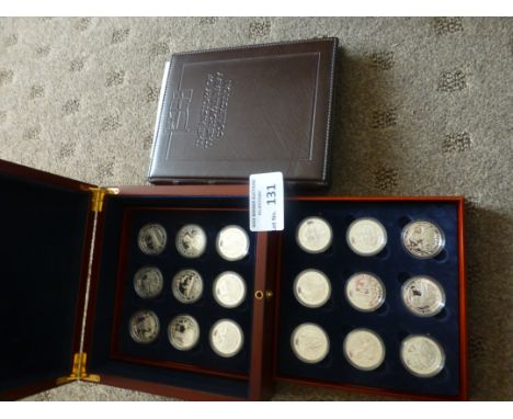 Coins : GB Royal Mint 2004 - 2006 18 coin silver proof history of the Royal Navy with info brochure boxed &amp; fine cond