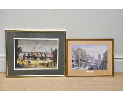 † ARTHUR DELANEY (1927-1987); pencil signed limited edition print, 'Wellington Hotel (Stockport)', signed, numbered 275/500, 