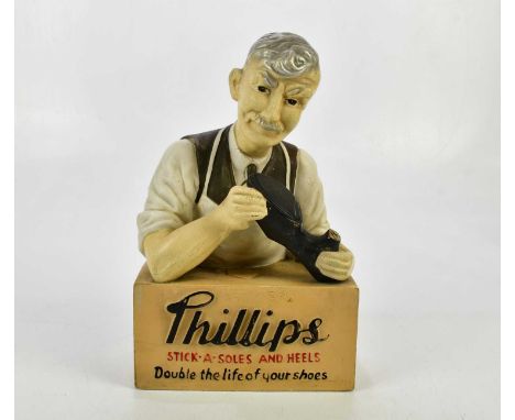 PHILLIPS; an original advertising Phillips 'Stick-a-Soles and Heels, Double the life of your shoes' celluloid figure, height 
