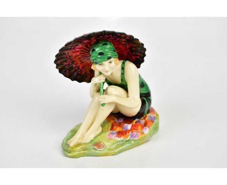 LESLIE HARRADINE FOR ROYAL DOULTON; a figure HN1344 'Sunshine Girl' (first version), dated 4.8.30 (second year production), c