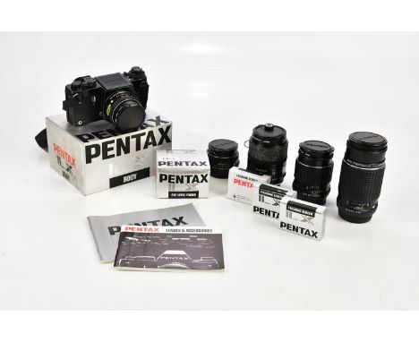 PENTAX; a Pentax ILX 35mm film camera, serial No 5351397, together with five lenses, comprising a 28mm f2.8, a 50mm f1.7, a 9