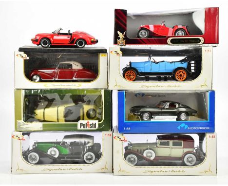 A large collection of diecast model vehicles including Road Signature, Ricko, Polistil, Signature Models, etc.