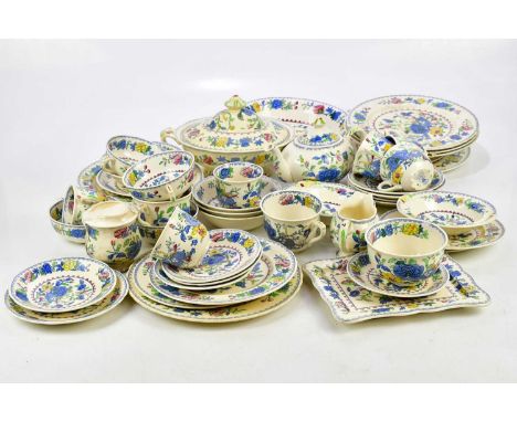 MASON'S IRONSTONE; a part tea and dinner service in the 'Regency' pattern.