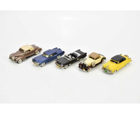 THE BROOKLYN COLLECTION; a group of five diecast cars comprising Lincoln Continental MKII, Cadillac V16 Convertible Coupe, Po
