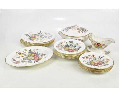 SPODE; a part dinner service with floral decoration, pattern no. J154.
