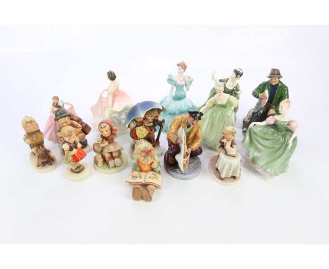 ROYAL DOULTON; a collection of seven figures comprising HN2442 'Sailor's Holiday', HN2258 'A Good Catch', HN2193 'Fair Lady',