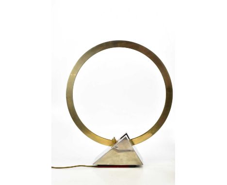 PHILIPPE JEAN; a limited edition Art Deco style brushed metal table lamp, numbered 38/300, height 54cm.Condition Report: The 